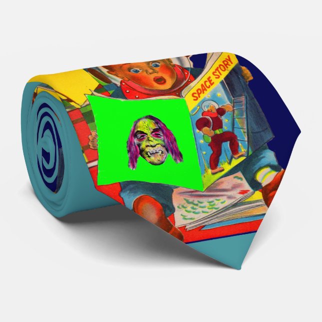 Cravate cadet de l'espace imprimé garçon (Roulé)