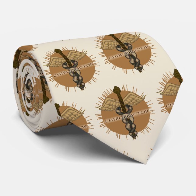 Cravate Caducée de chiropraticien (Roulé)