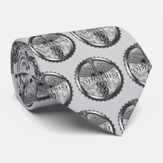 Cravate Caducée de podologue en argent