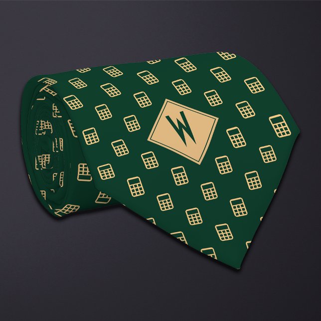 Cravate Calculatrice de comptable vert (Créateur téléchargé)