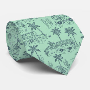 Cravate California surf camp toile - plage de surfer