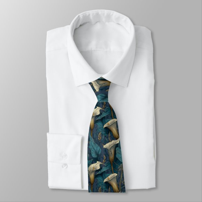 Cravate Calla Lilies Floral des Garçons d'Honneur Bold (Attaché)