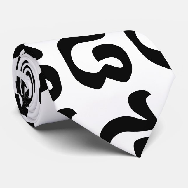 Cravate Cambodian Number 8 / Eight / ៨ (Pram Bei) Khmer (Roulé)