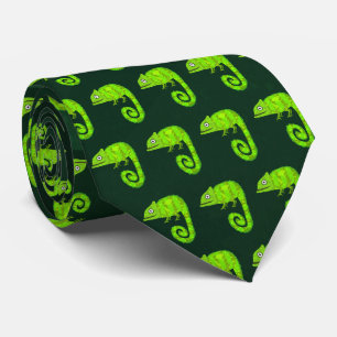 Cravate Caméléon mignon vert