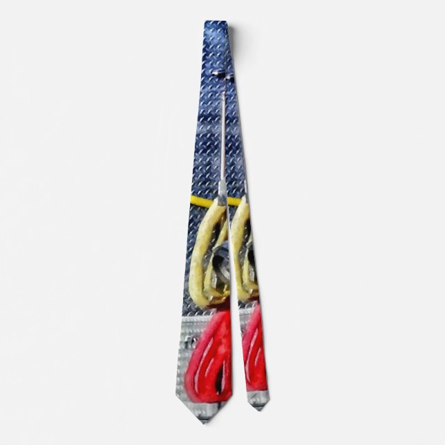 Cravate Camion d'incendie avec des tuyaux et de l'acide (Devant)