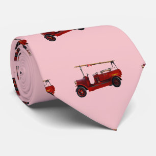 Cravate Camion Vintage Rouge Avec Échelle De Survol,