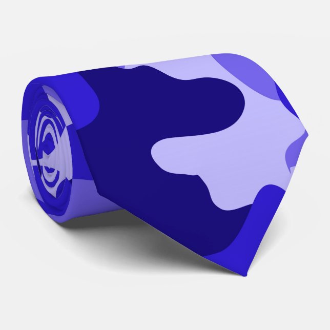 Cravate Camo bleu océan (Roulé)