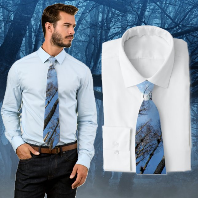 Cravate Camo Blue Sky Trees (Créateur téléchargé)