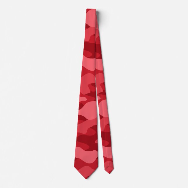Cravate Camo de couleur rouge impériale (Devant)