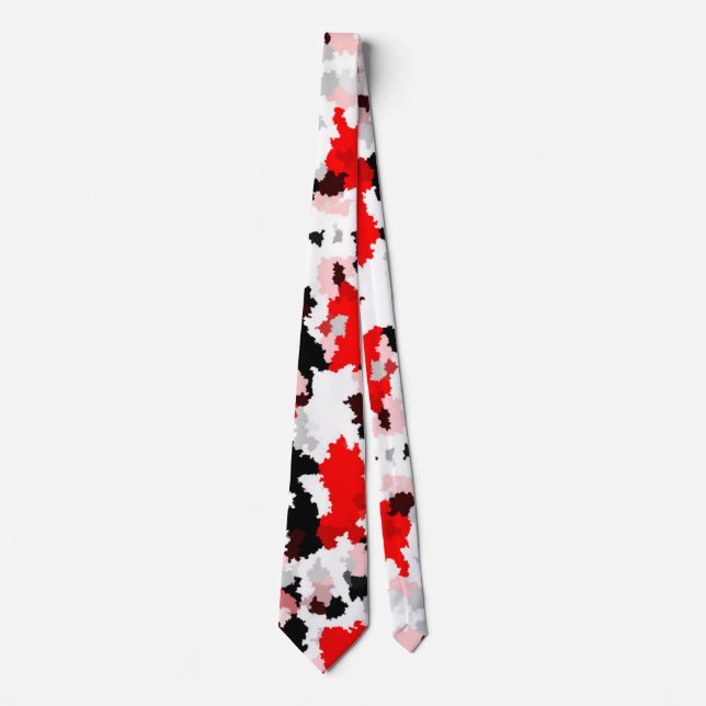 Cravate Camo noir rouge noir noir Conception abstraite (Devant)