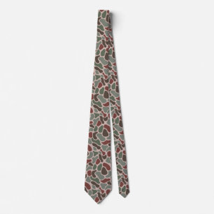 Cravate Camo Rétro (rouge vert)