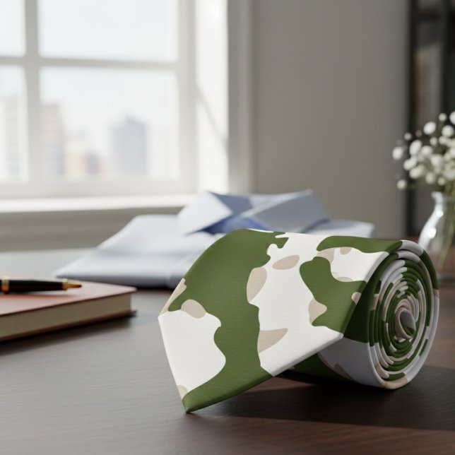 Cravate Camouflage militaire américain Camo vert Motif san (US Military Camouflage Green Camo Neck Tie)