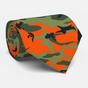 Cravate Camouflage orange et vert, Militaire, Armée