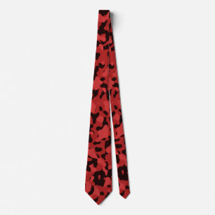 Cravate Camouflage rouge aux accents noirs