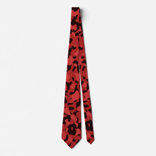 Cravate Camouflage rouge aux accents noirs (Devant)