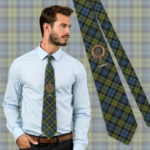 Cravate Campbell Crest sur Tartan