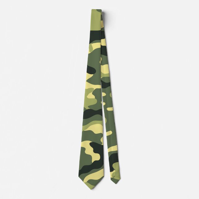 Cravate Camping Chasse Camouflage vert (Devant)