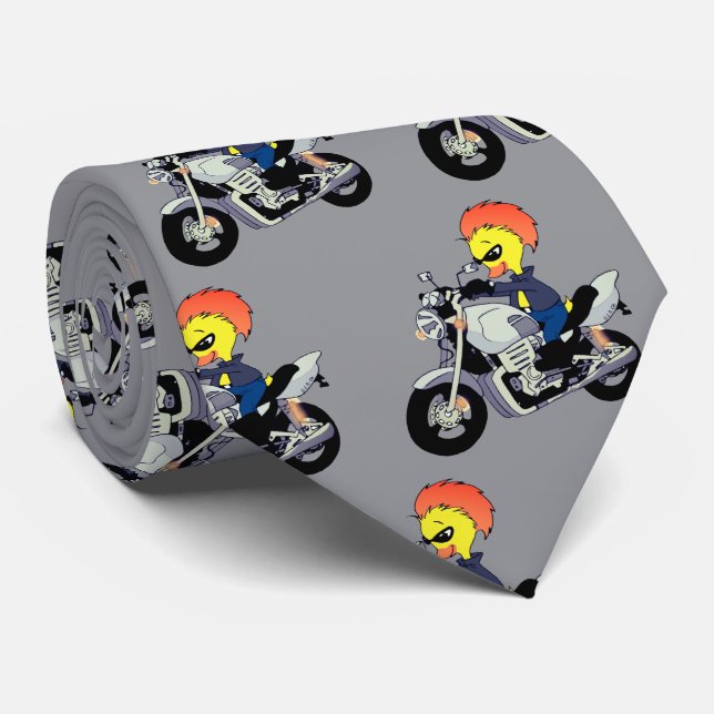 Cravate Canard Cool Faisant de la Moto (Roulé)