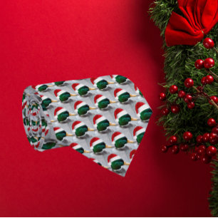 Cravate Canard portant Rouge Père Noël Motif Fête