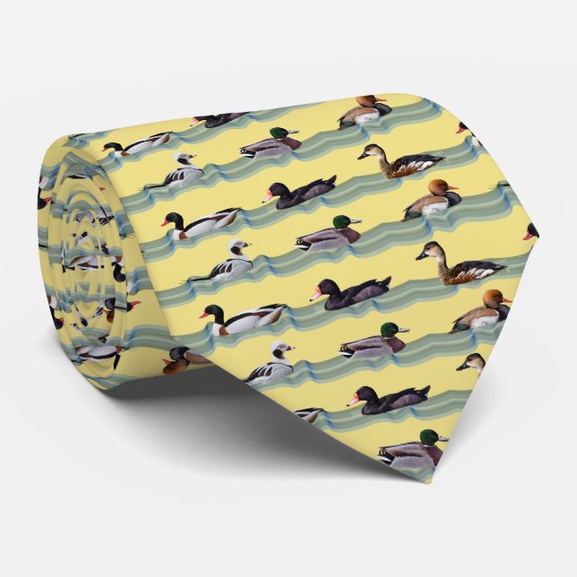 Cravate Canards Dandy Tie Double Face Imprimé (Jaune) (Roulé)