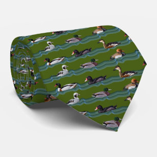 Cravate Canards Dandy Tie Double Face Imprimé (Vert Foncé)