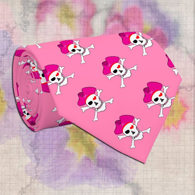 Cravate Capitaine Grace, mode pirate, drapeau Pirates rose (Créateur téléchargé)