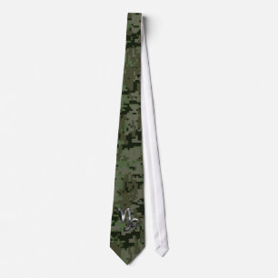 Cravate Capricorn Zodiac Connexion vert olive camo numériq