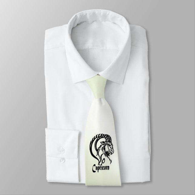 Cravate Capricorne Chèvre de mer Zodiac vert (Attaché)