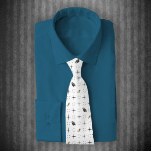 Cravate Caps de diplôme gris foncé et Motif du diplôme