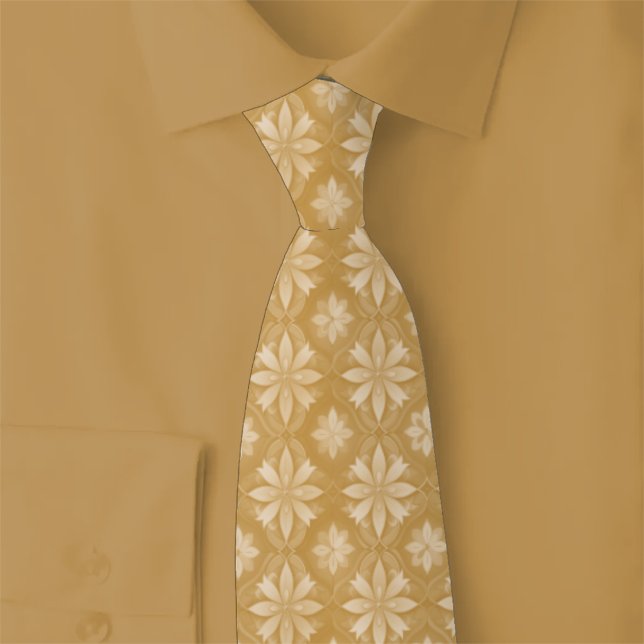 Cravate Caramel floral géométrique (Créateur téléchargé)