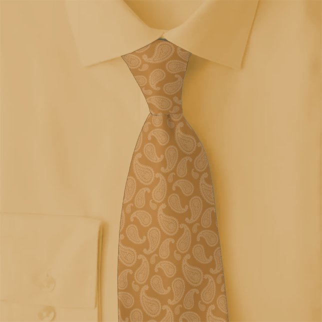 Cravate Caramel Paisley (Créateur téléchargé)