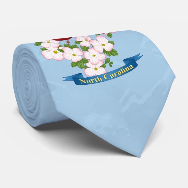 Cravate Cardinal d'État de Caroline du Nord Oiseau Dogwood (Roulé)