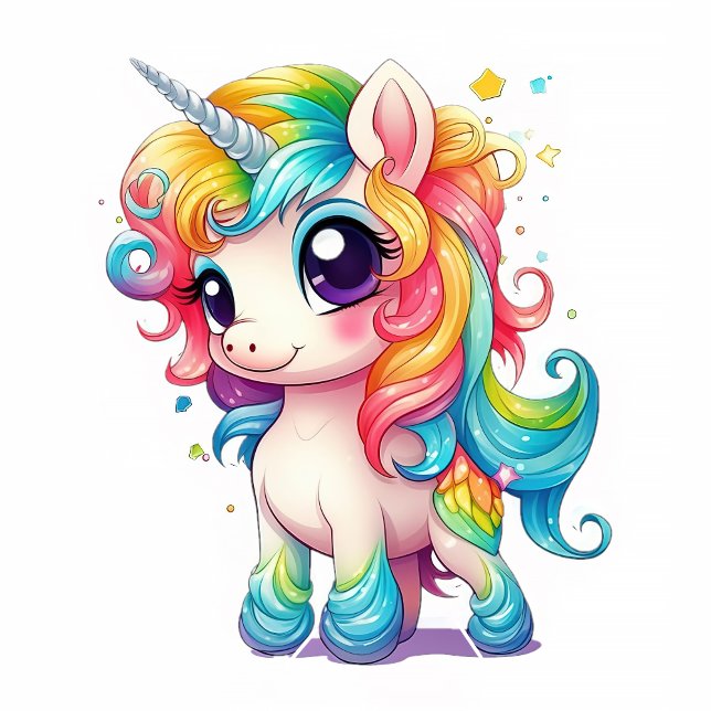 Cravate Caricature Anime Rainbow Unicorn Necktie (Créateur téléchargé)