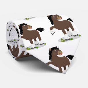 Cravate Caricature de cheval de trait de Cute Clydesdale