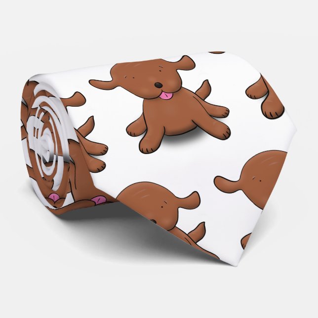 Cravate Caricature pour chien de chiot joyeux (Roulé)