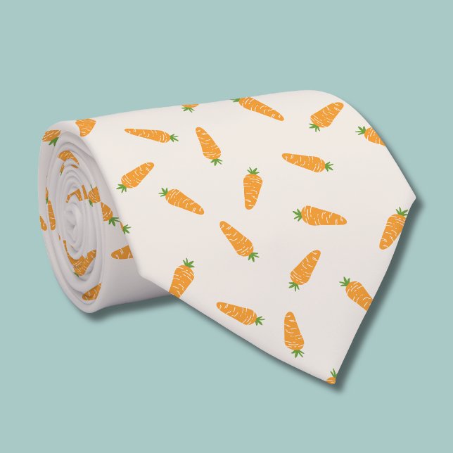 Cravate Carottes motif légume (Carrot pattern tie )