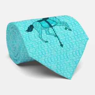 Cravate Carousel Horse - Turquoise and Aqua