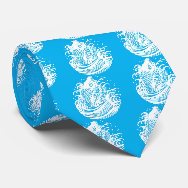 Cravate Carpe et eau (Roulé)