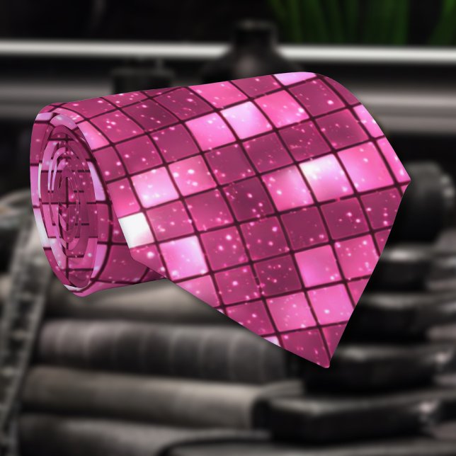 Cravate Carré de style disco rose chaud tendance pour la S (Créateur téléchargé)
