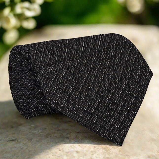 Cravate Carré noir brillant forme élégante texture de tiss (Créateur téléchargé)
