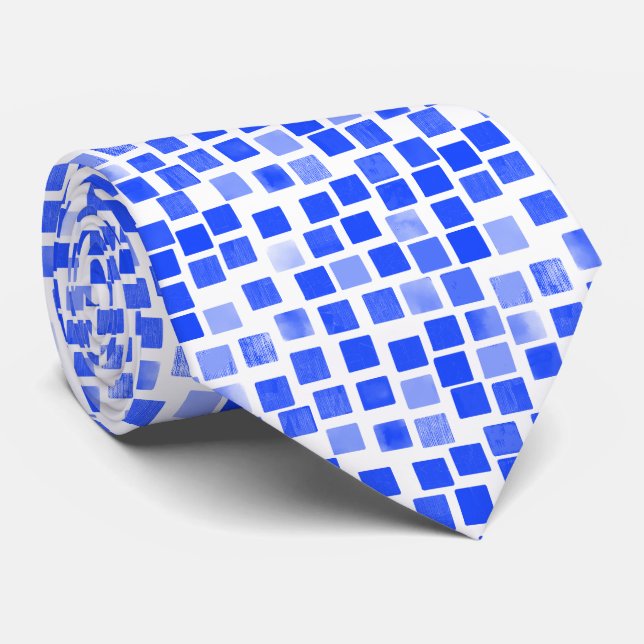 Cravate Carré v2- Jaune sur blanc (Roulé)