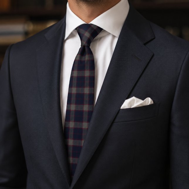 Cravate Carreaux Navy Classique  (Créateur téléchargé)