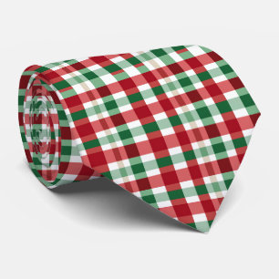 Cravate Carreaux Rouge Vert Blanc Joyeux Rustique Maison S