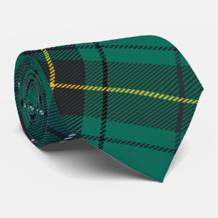 Cravate Carreaux Tartan Clan Henderson Vert Bleu