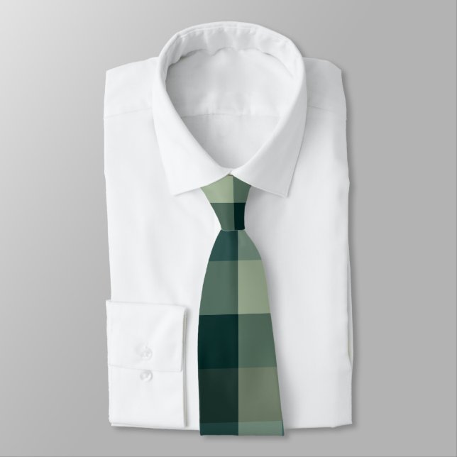 Cravate Carreaux Vichy Vert Design  (Attaché)