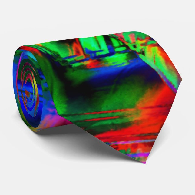 Cravate Carrés tordus avec des "coups de pinceau" de coule (Roulé)