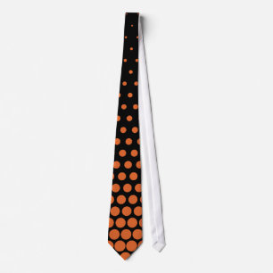 Cravate Carrot Orange Polka Dots Modern Black