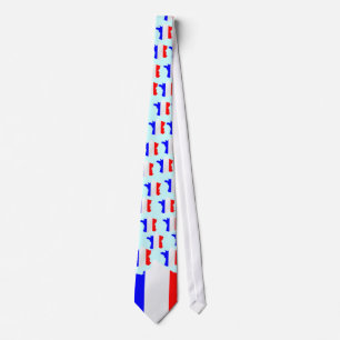 Cravate Carte de France et noeud papillon drapeau