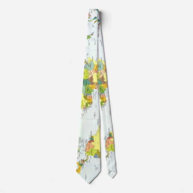 Cravate Carte mondiale Globe Pays Atlas (Devant)