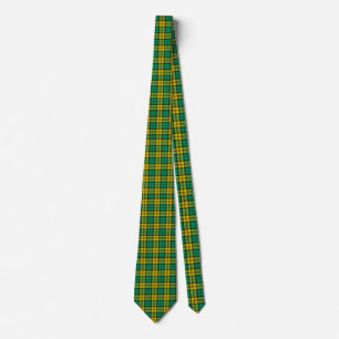 Cravate Carte Tartan Campbell Blackwatch jaune vert